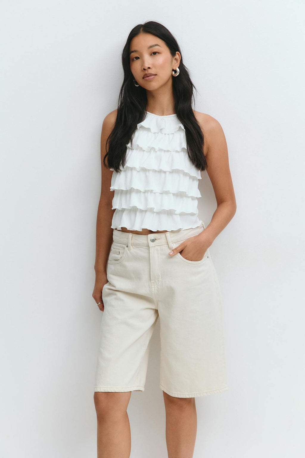 Frill halterneck top
