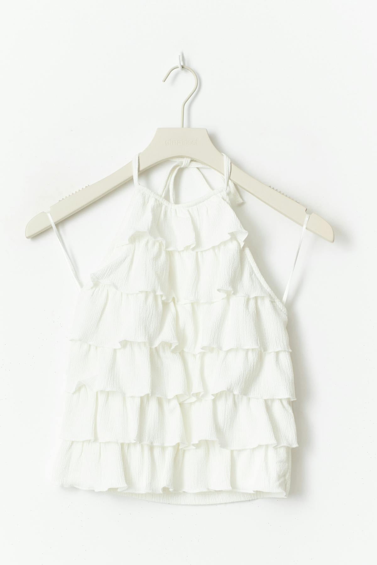 Frill halterneck top