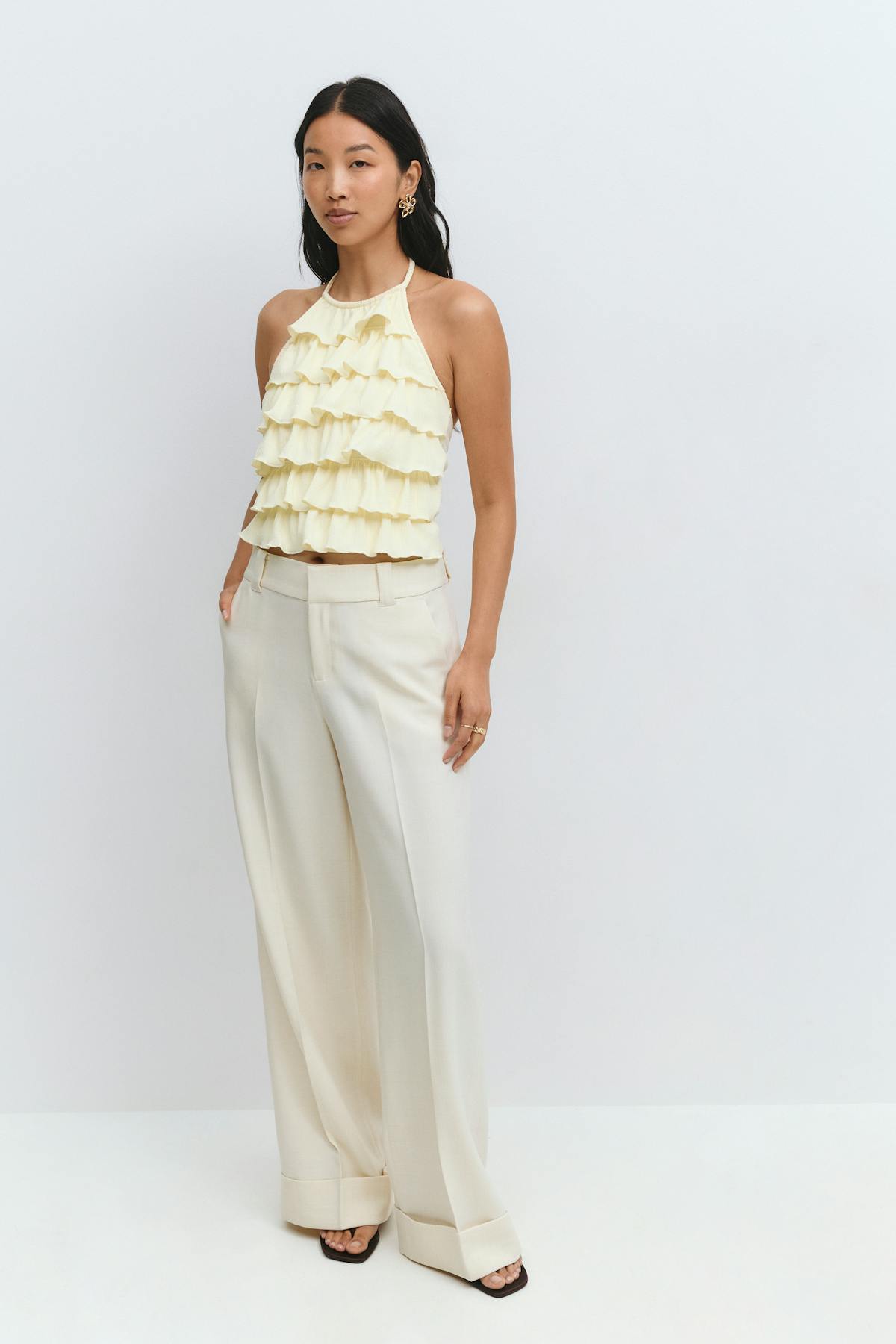 Frill halterneck top