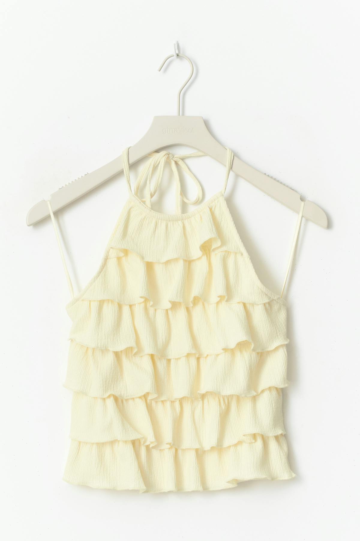 Frill halterneck top