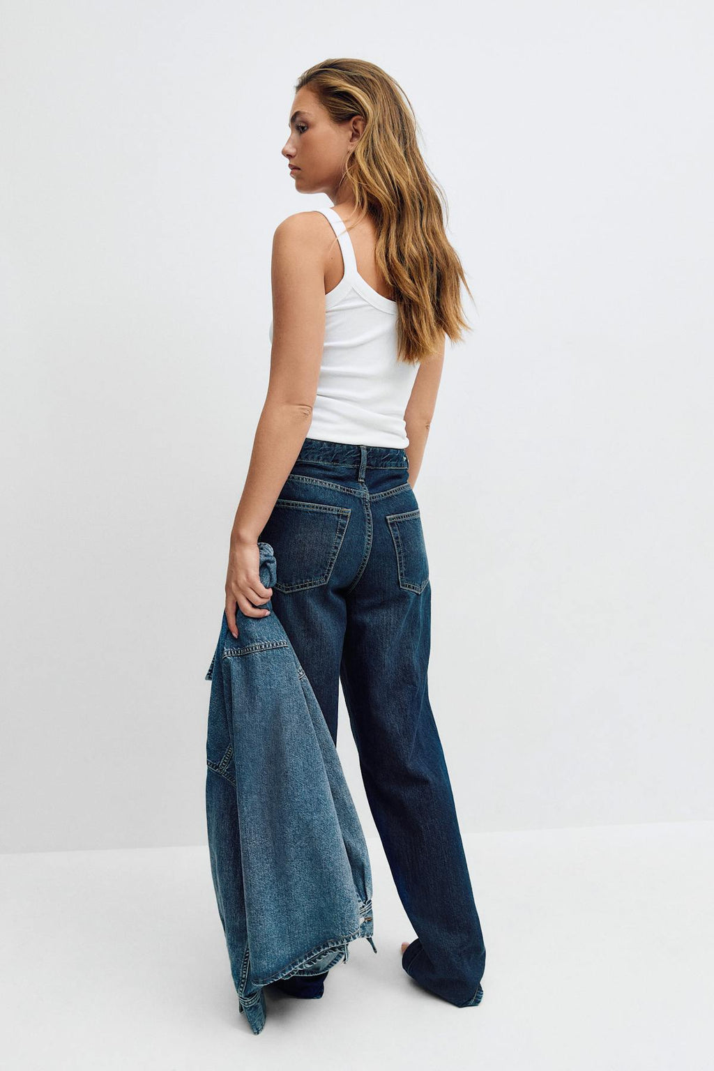 Baggy snap jeans