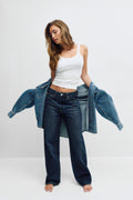 Baggy snap jeans