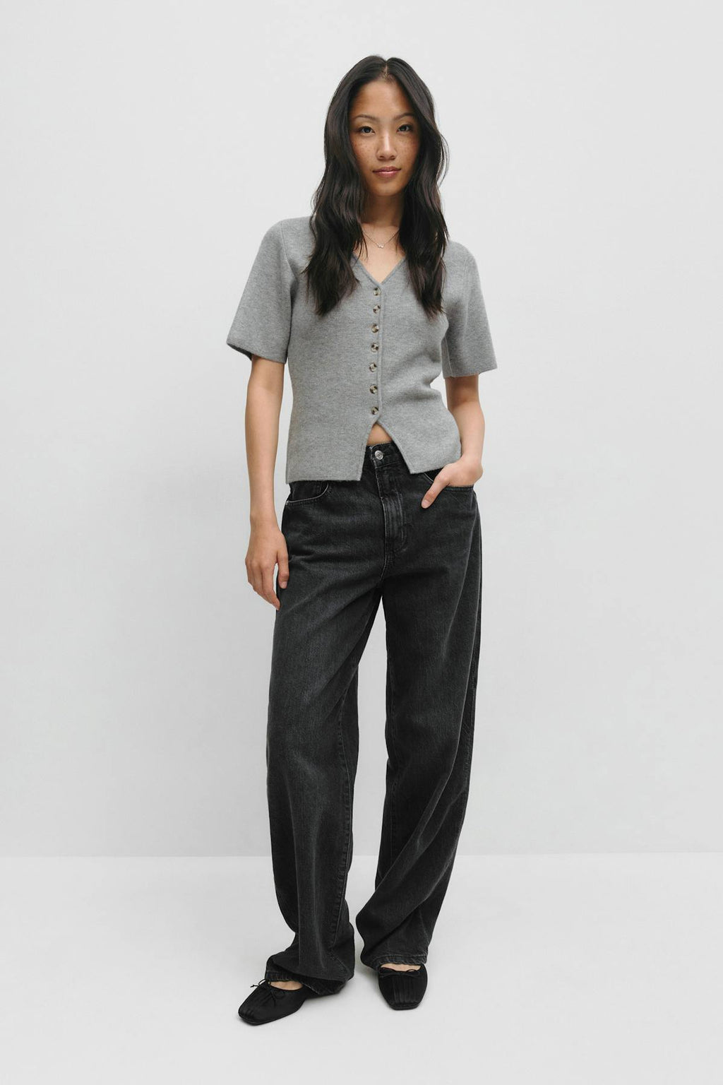Baggy snap jeans