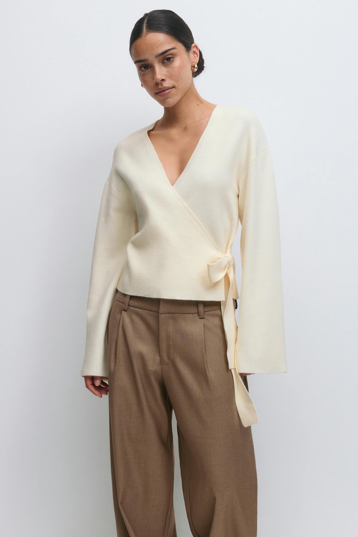 Knitted wrap cardigan