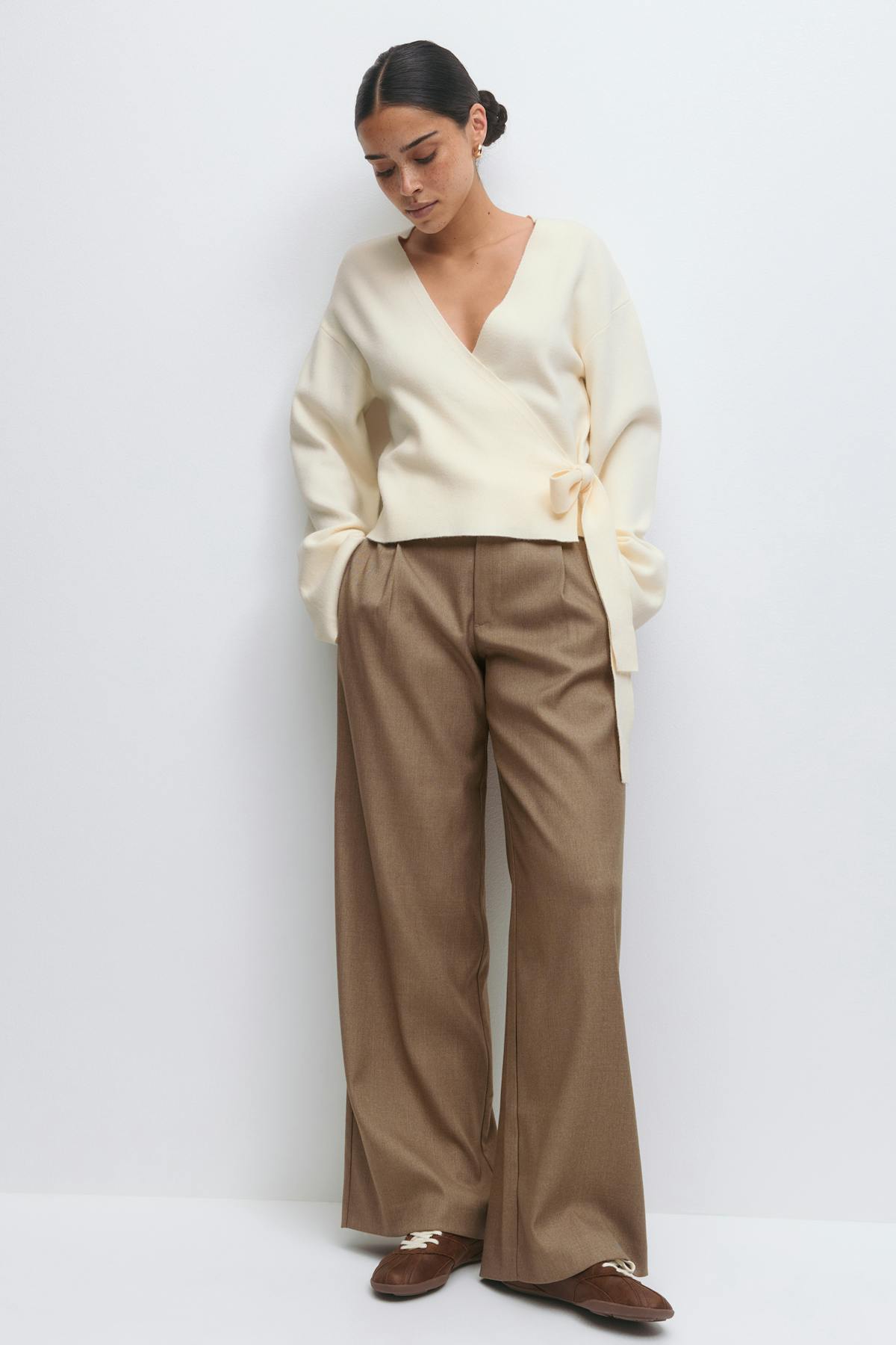 Knitted wrap cardigan