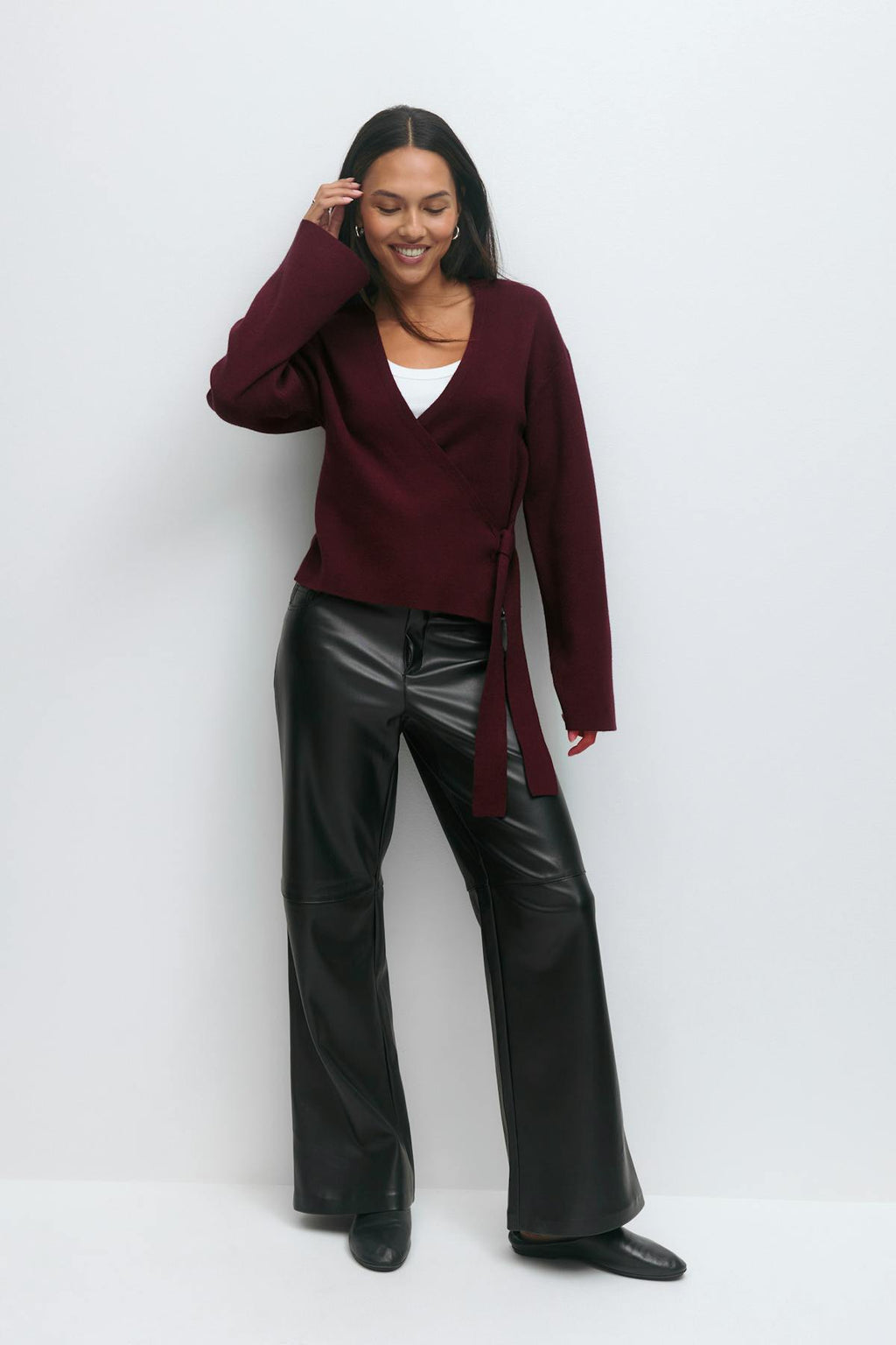 Knitted wrap cardigan