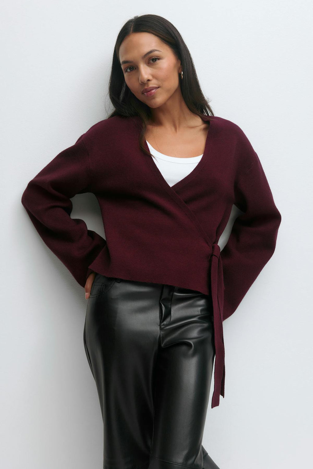 Knitted wrap cardigan
