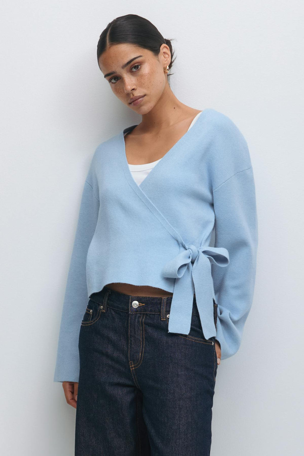 Knitted wrap cardigan