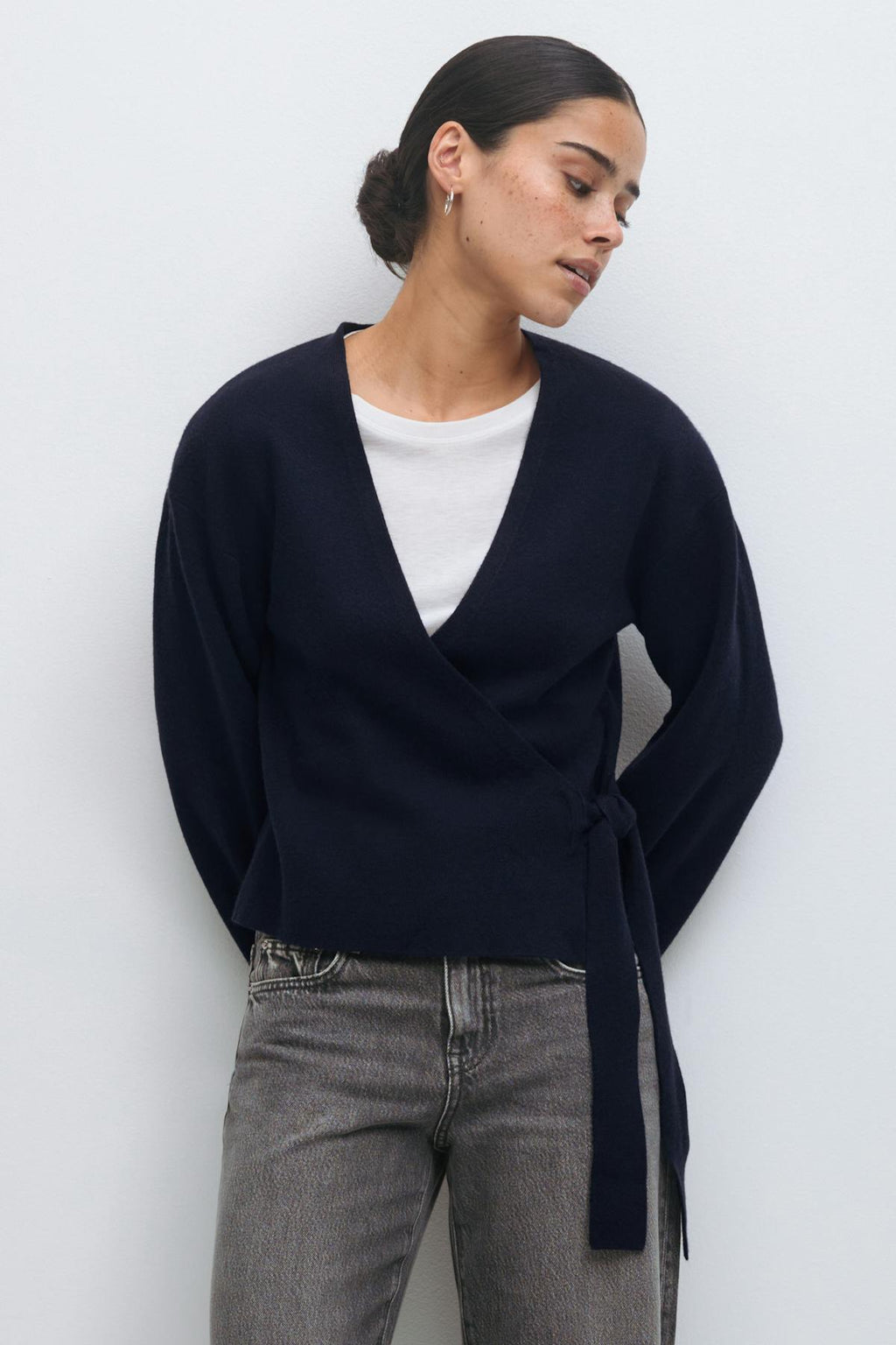 Knitted wrap cardigan