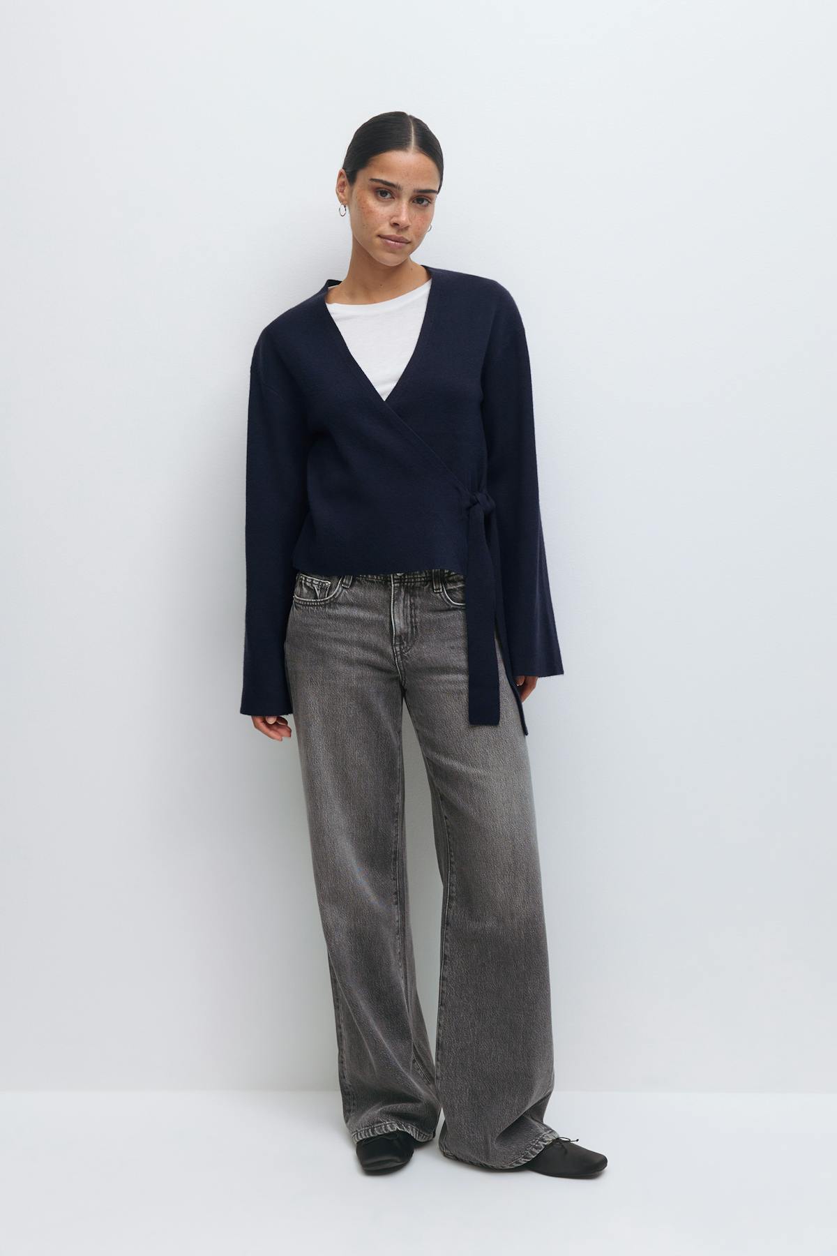 Knitted wrap cardigan