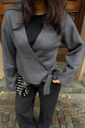 Knitted wrap cardigan