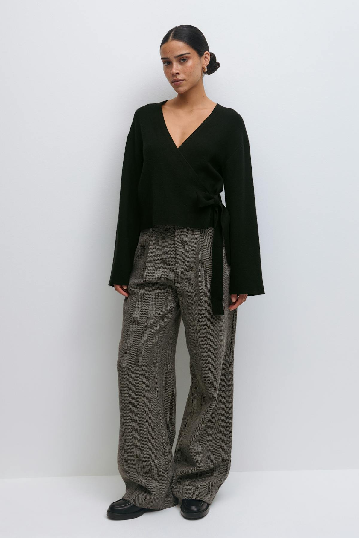 Knitted wrap cardigan