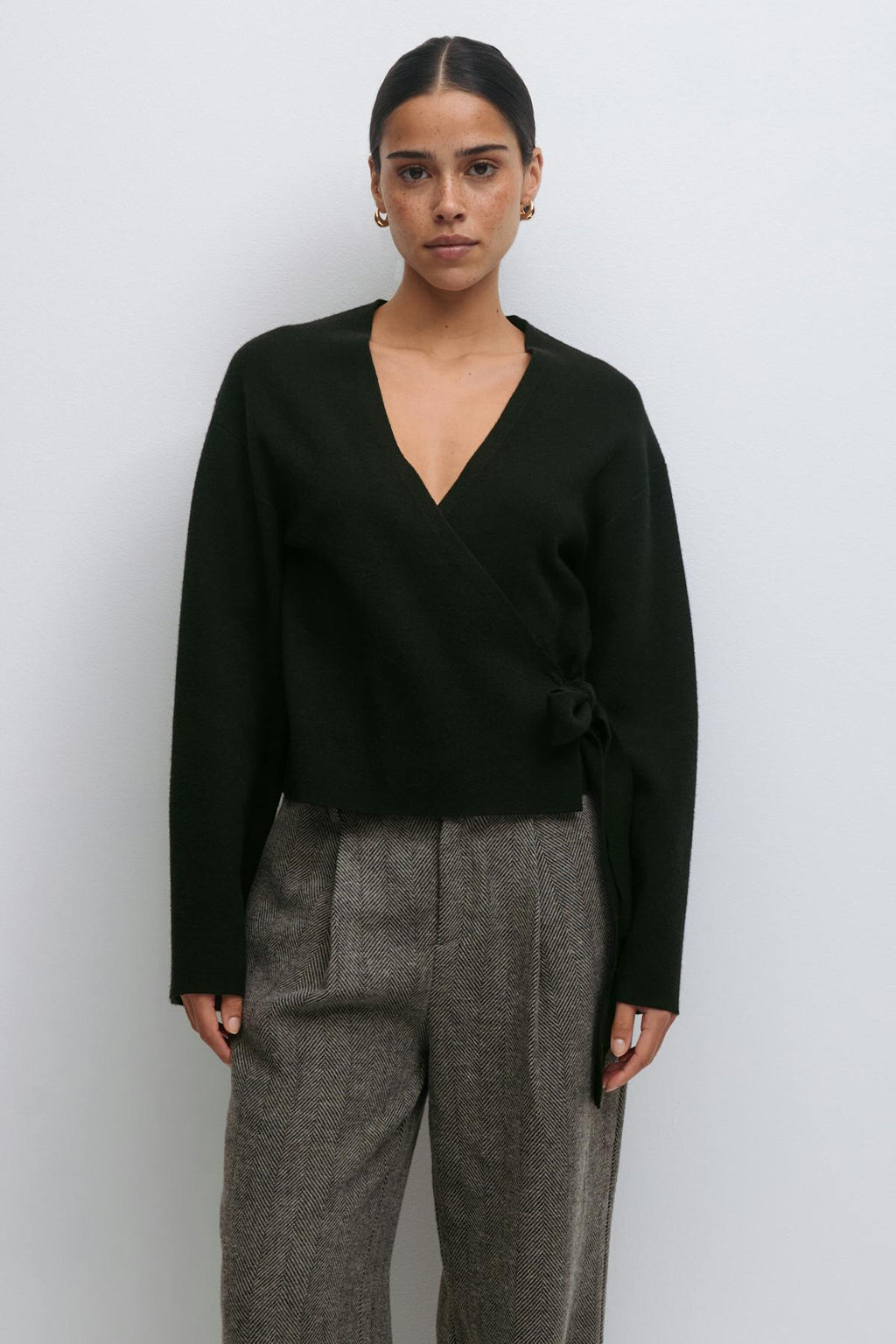 Knitted wrap cardigan