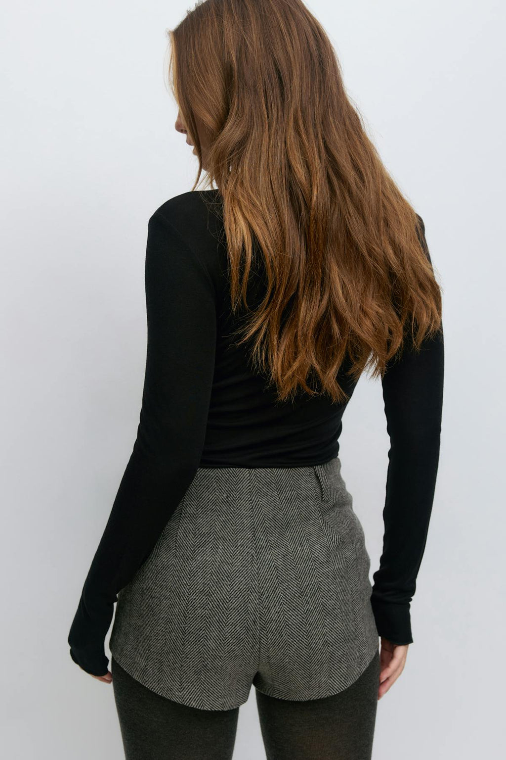 Herringbone mini shorts