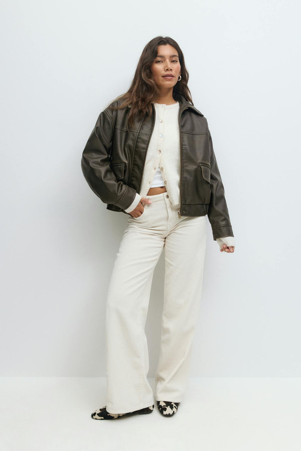 Distressed pu jacket