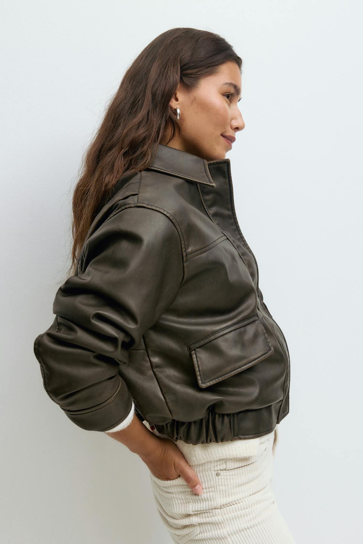 Distressed pu jacket