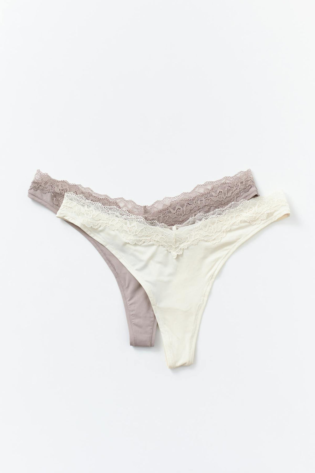 2-pack soft lace detail thong
