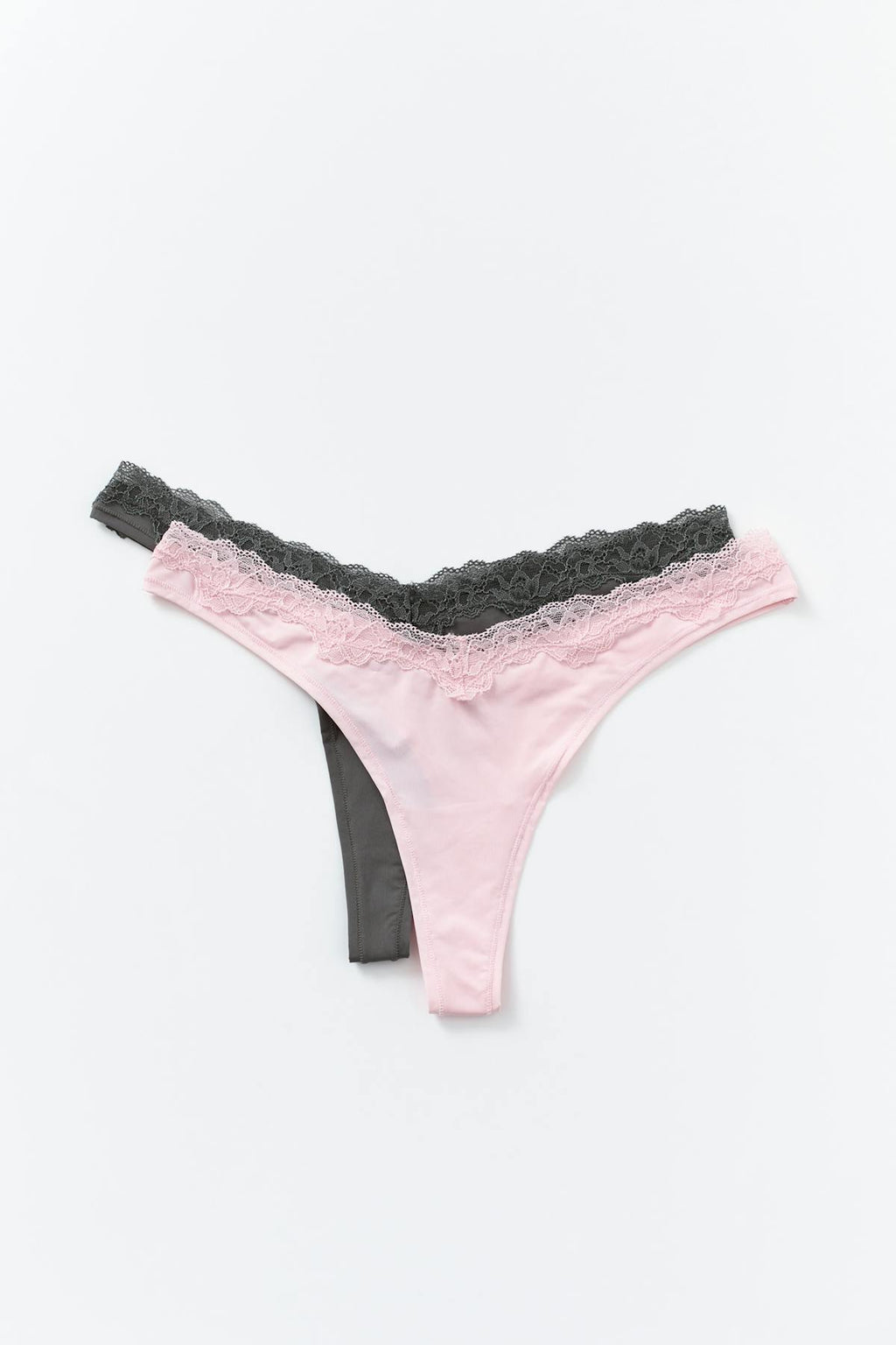 2-pack soft lace detail thong