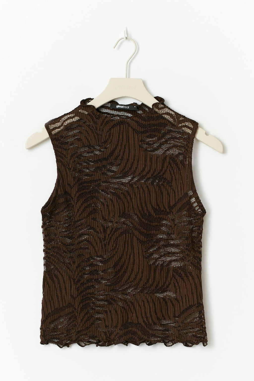 Funnel neck lace top