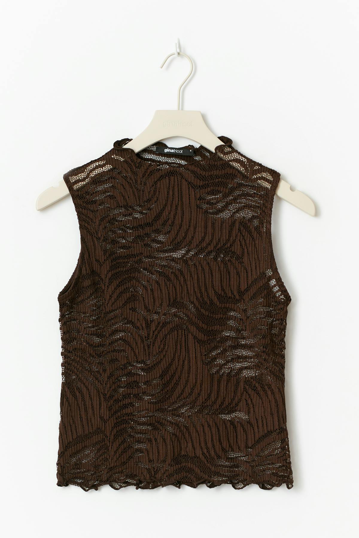 Funnel neck lace top