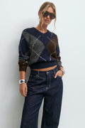 Argyle knitted sweater