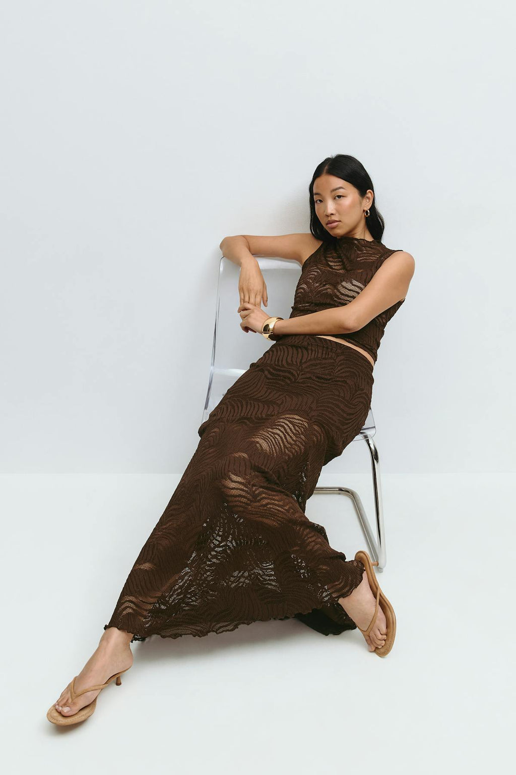 Lace maxi skirt