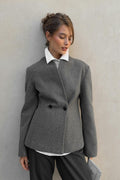 Shaped wool blend jacket