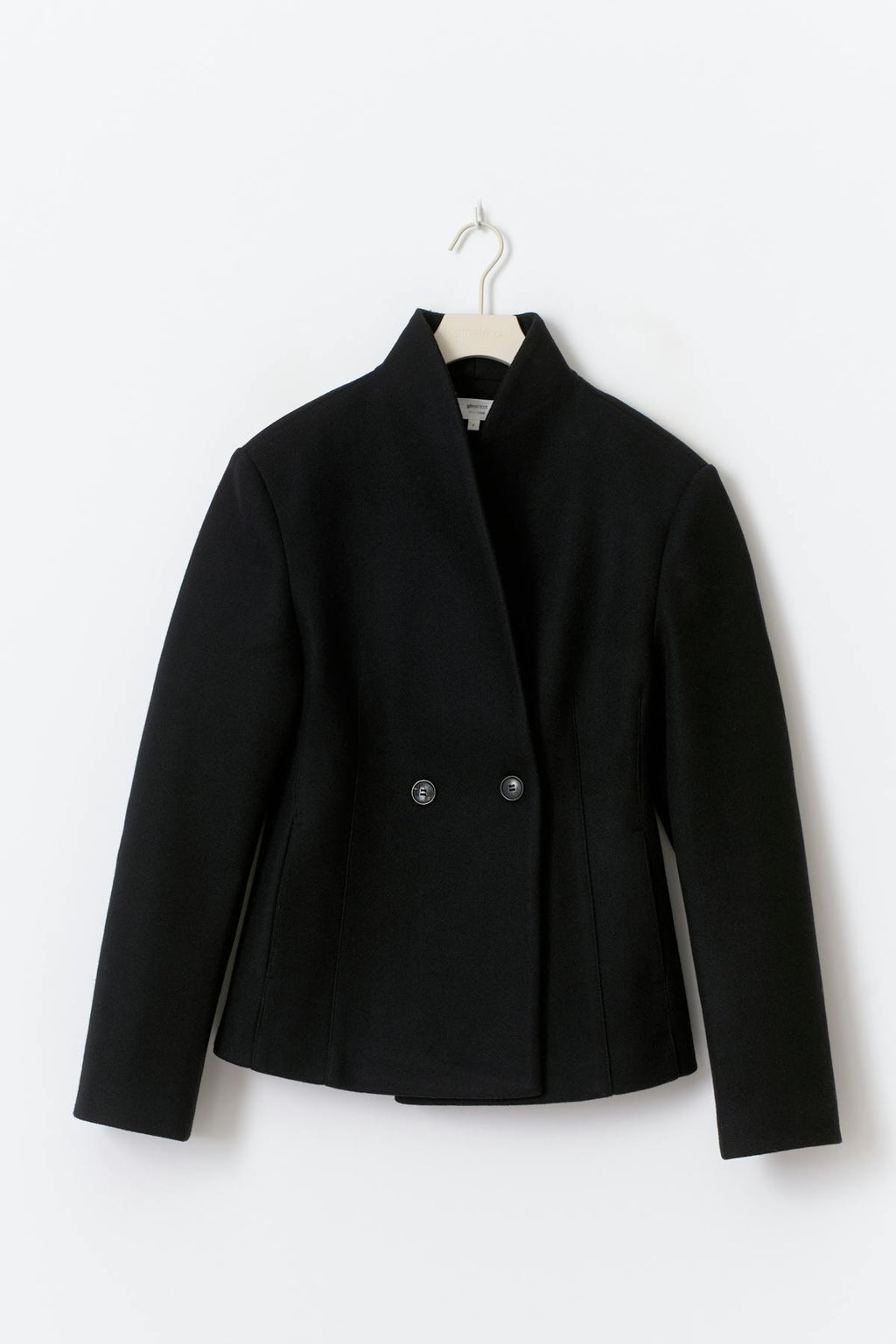 Shaped wool blend jacket