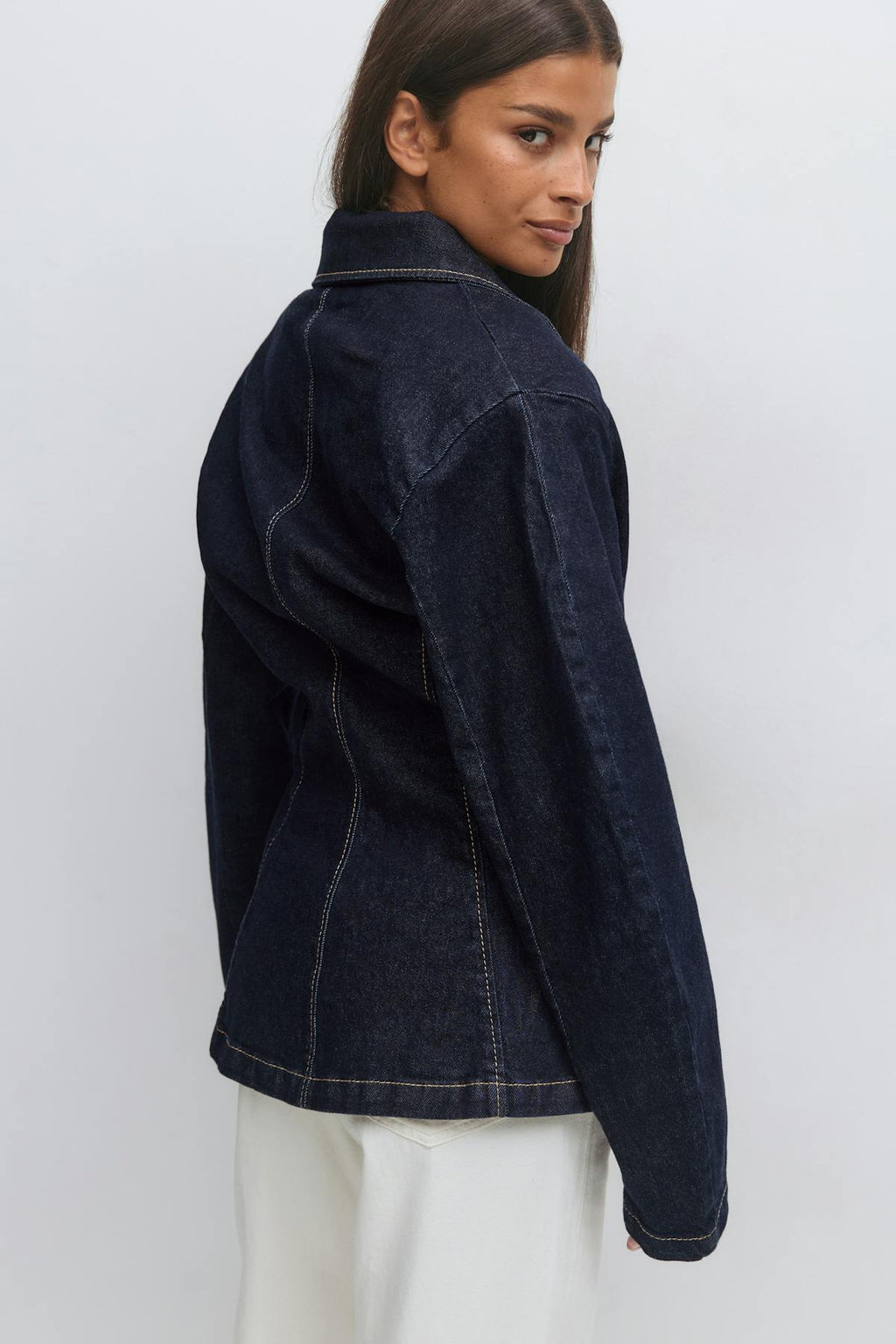 Tailored denim blazer