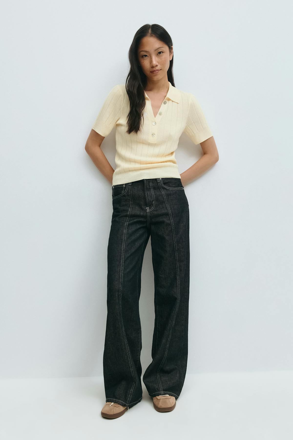Collar knitted top