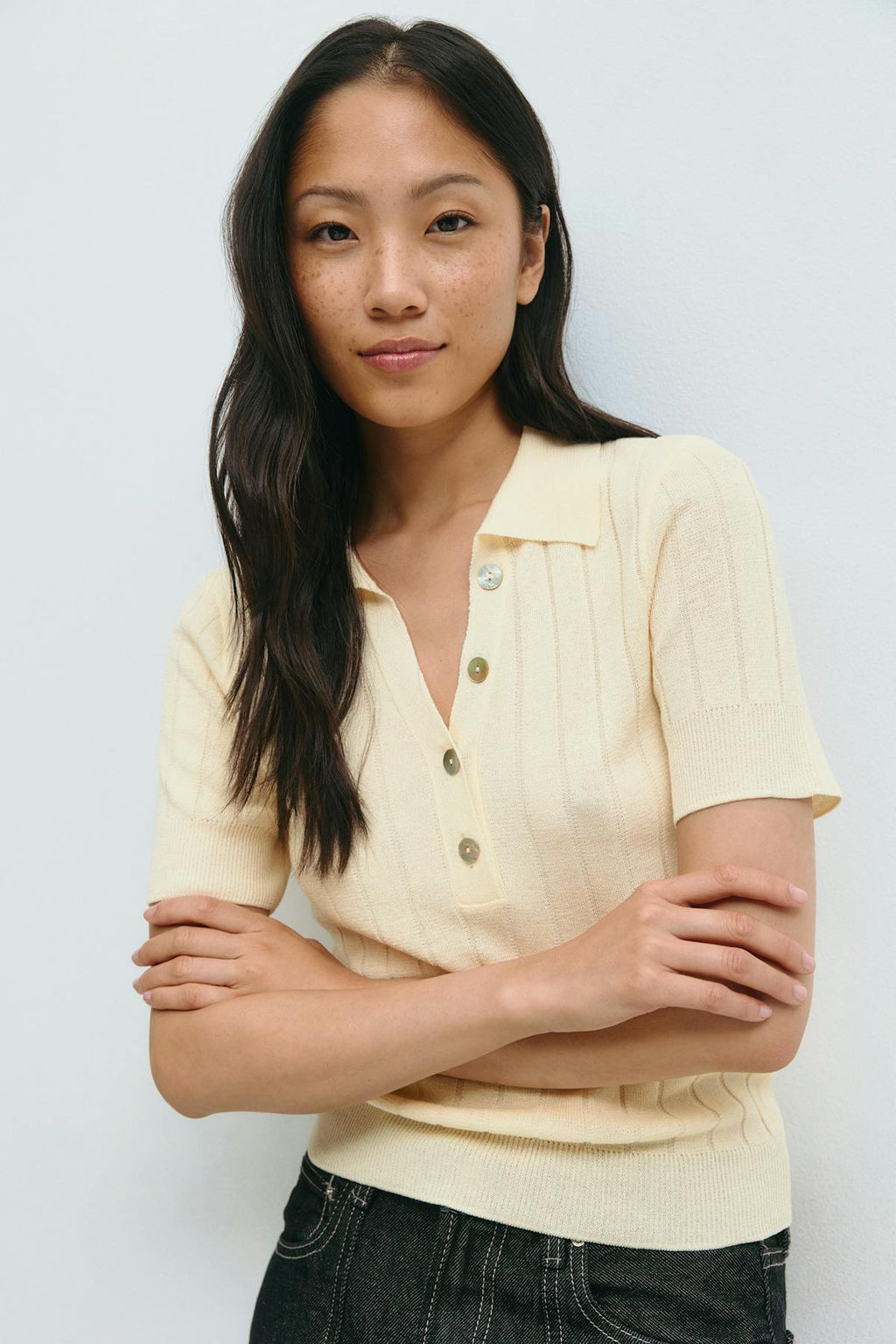 Collar knitted top
