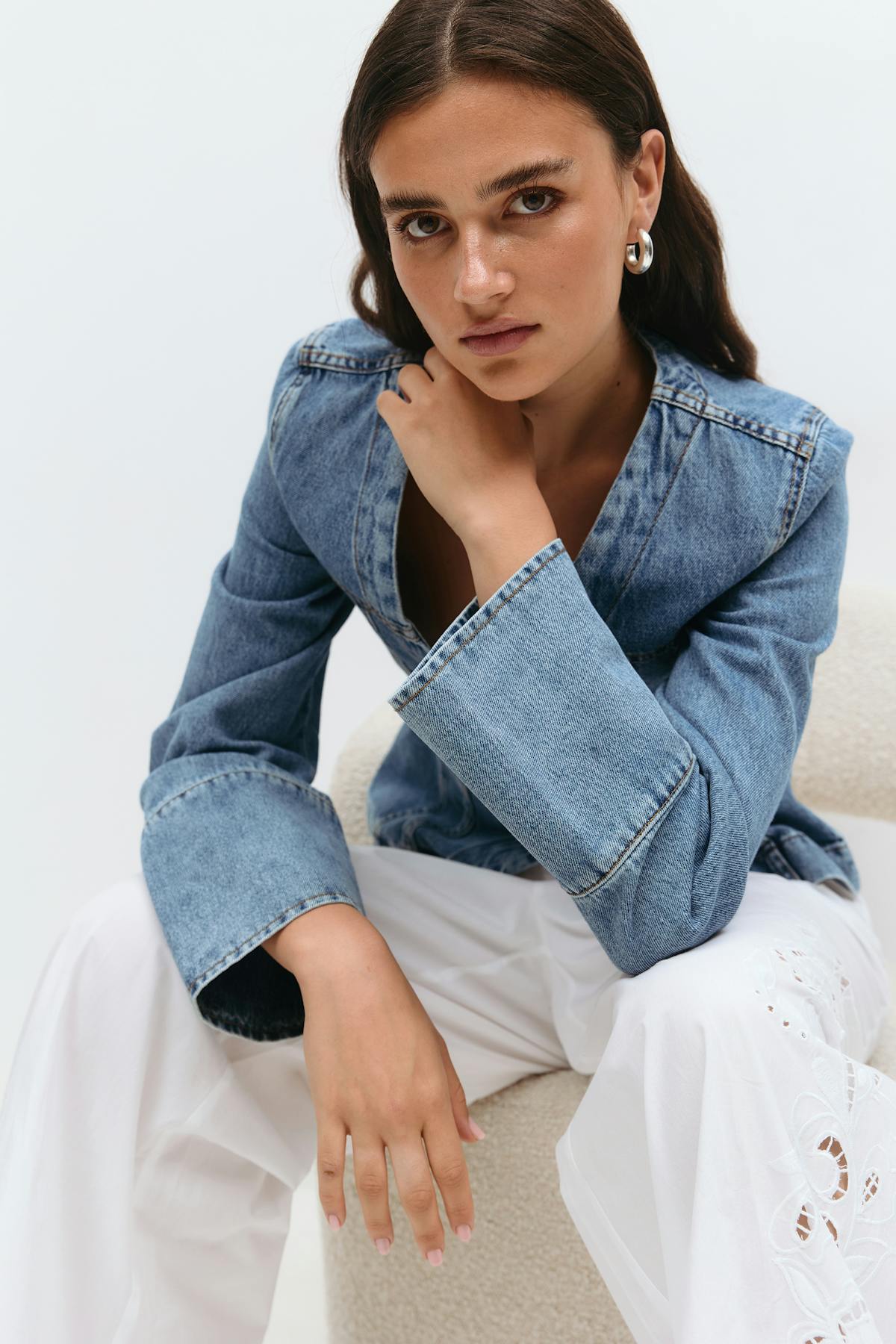 Shaped denim jacket
