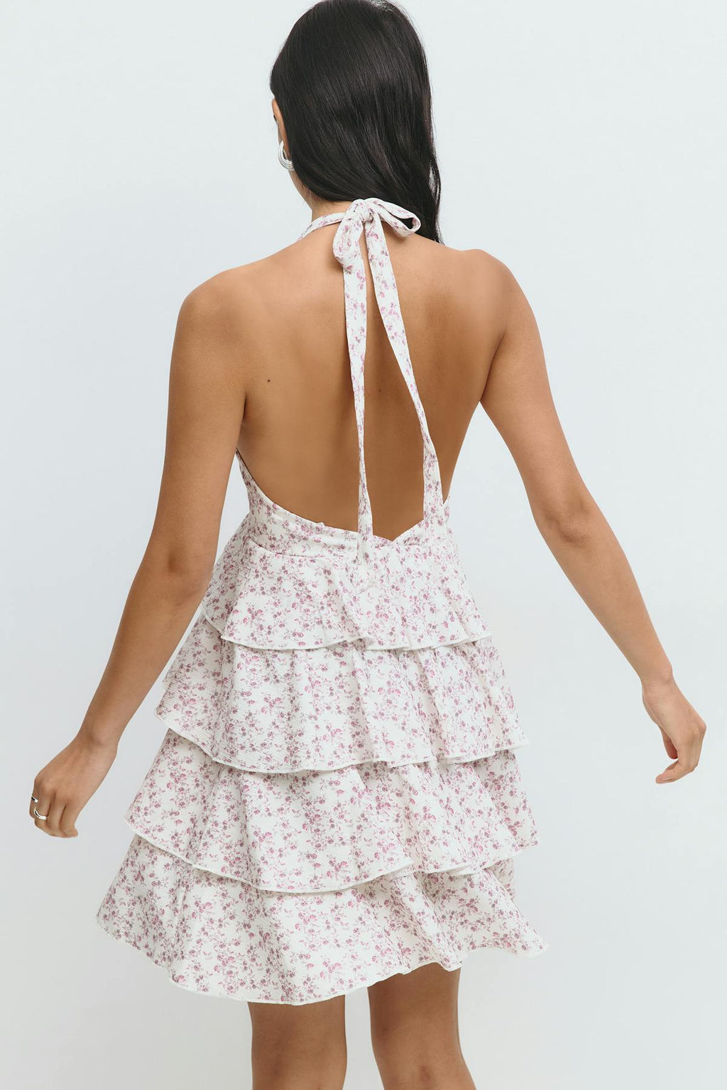 Frill halterneck dress