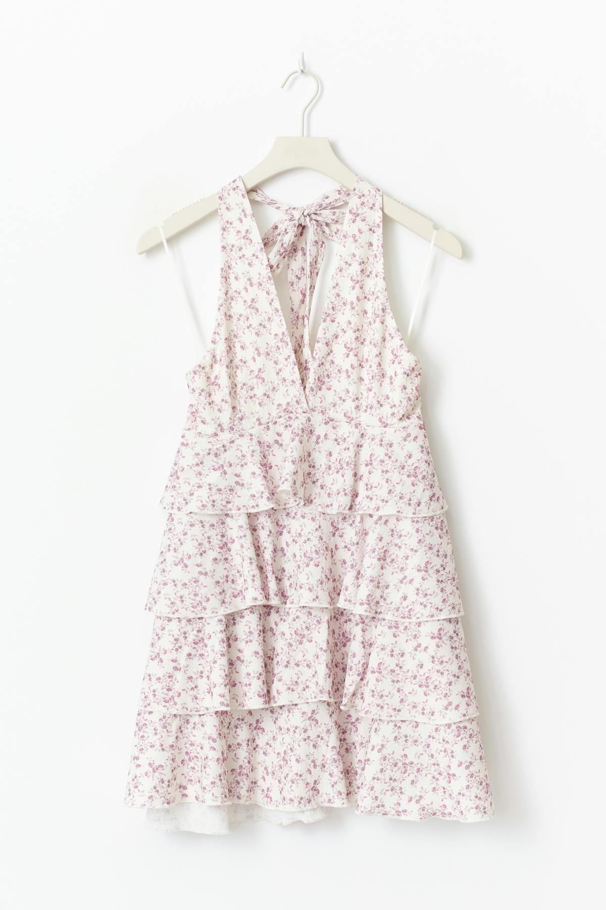 Frill halterneck dress