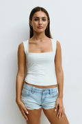 14+ lace open back top