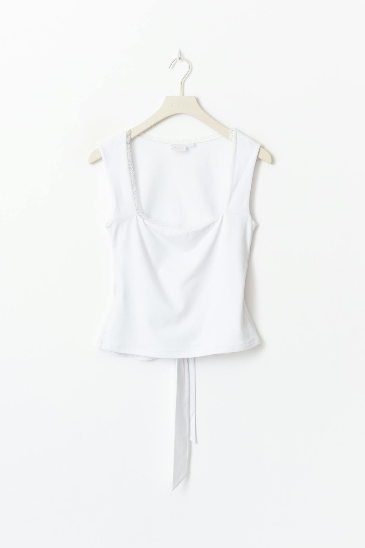 14+ lace open back top
