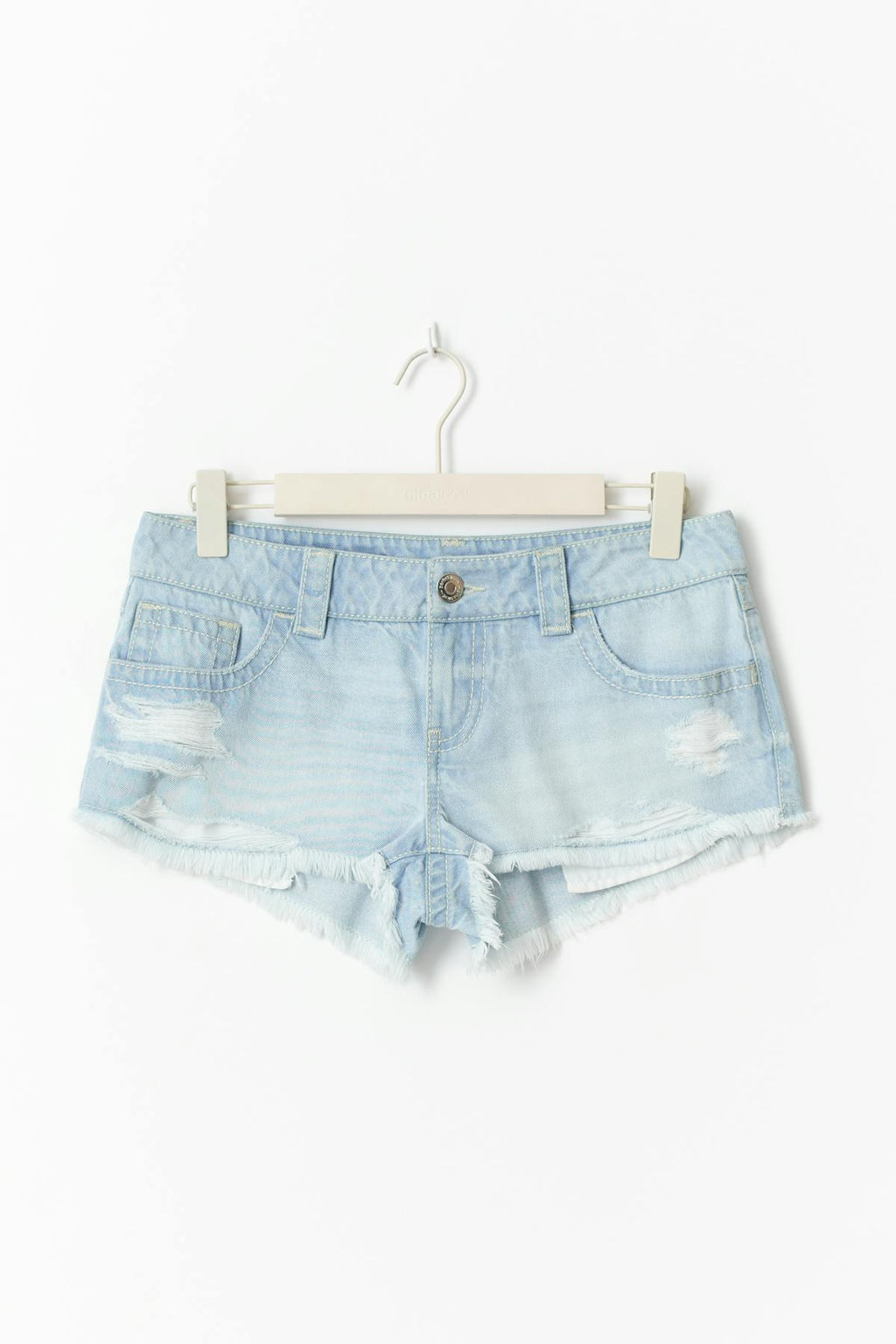 14+ xtra low denim shorts