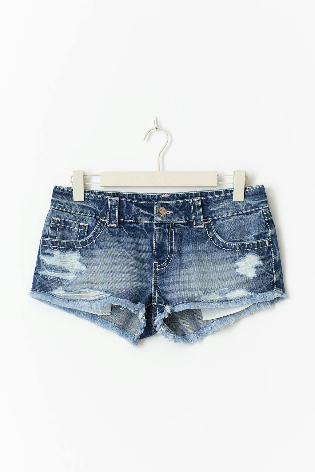 14+ xtra low denim shorts