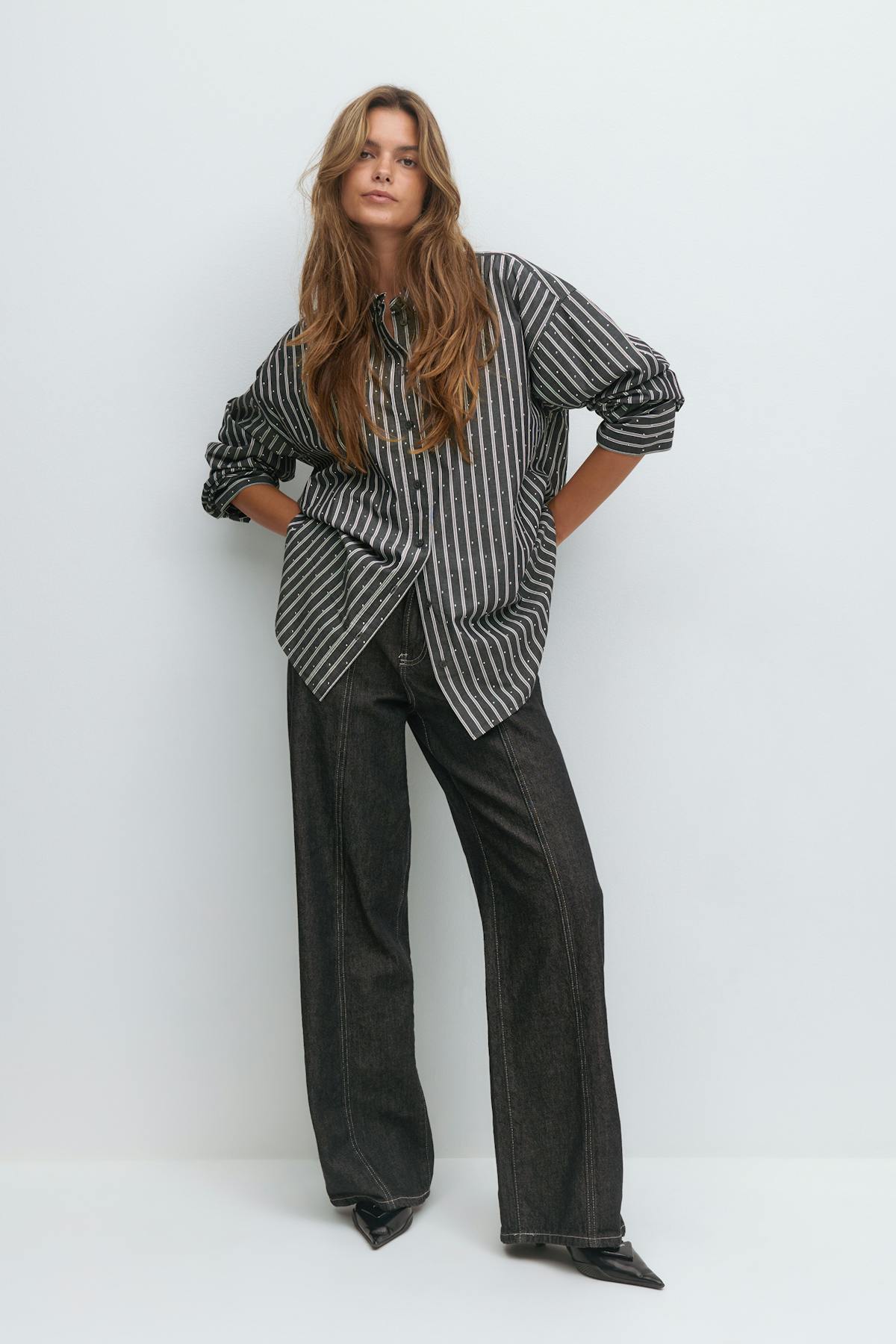 Oversized rhinestone shirt