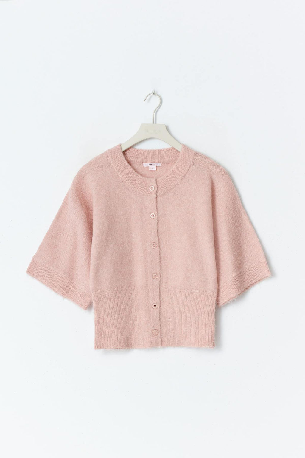 Y knitted short sleeve top