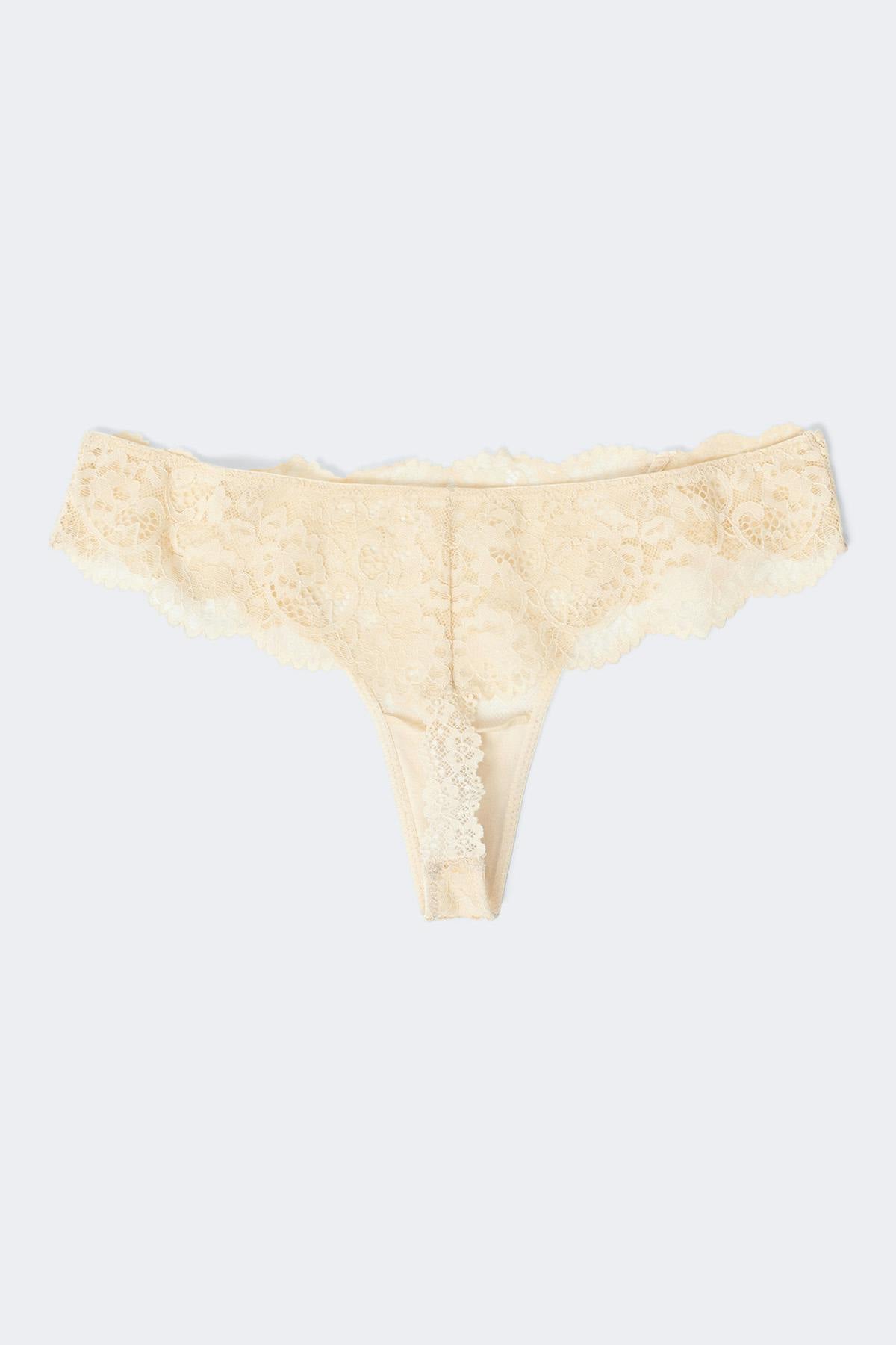 3-pack scallop lace thong
