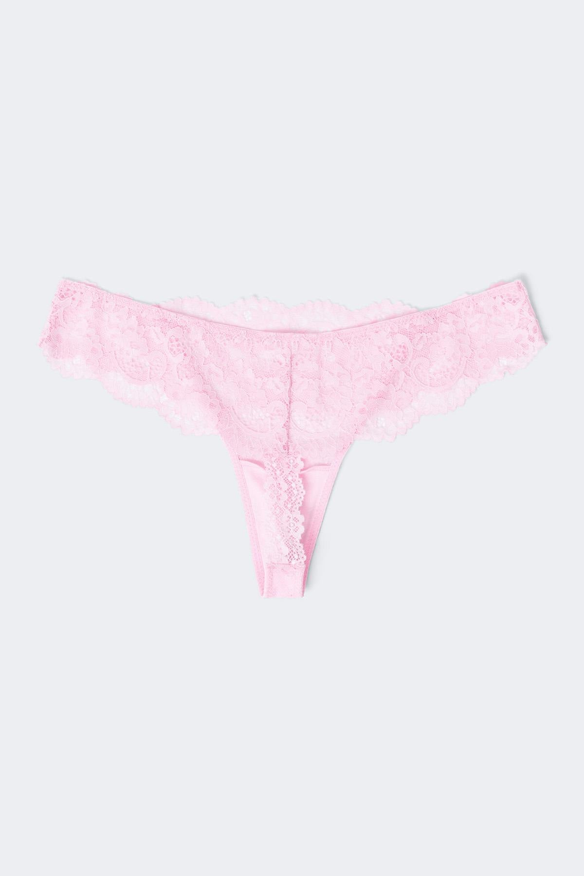 3-pack scallop lace thong