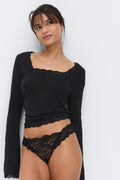 3-pack scallop lace thong