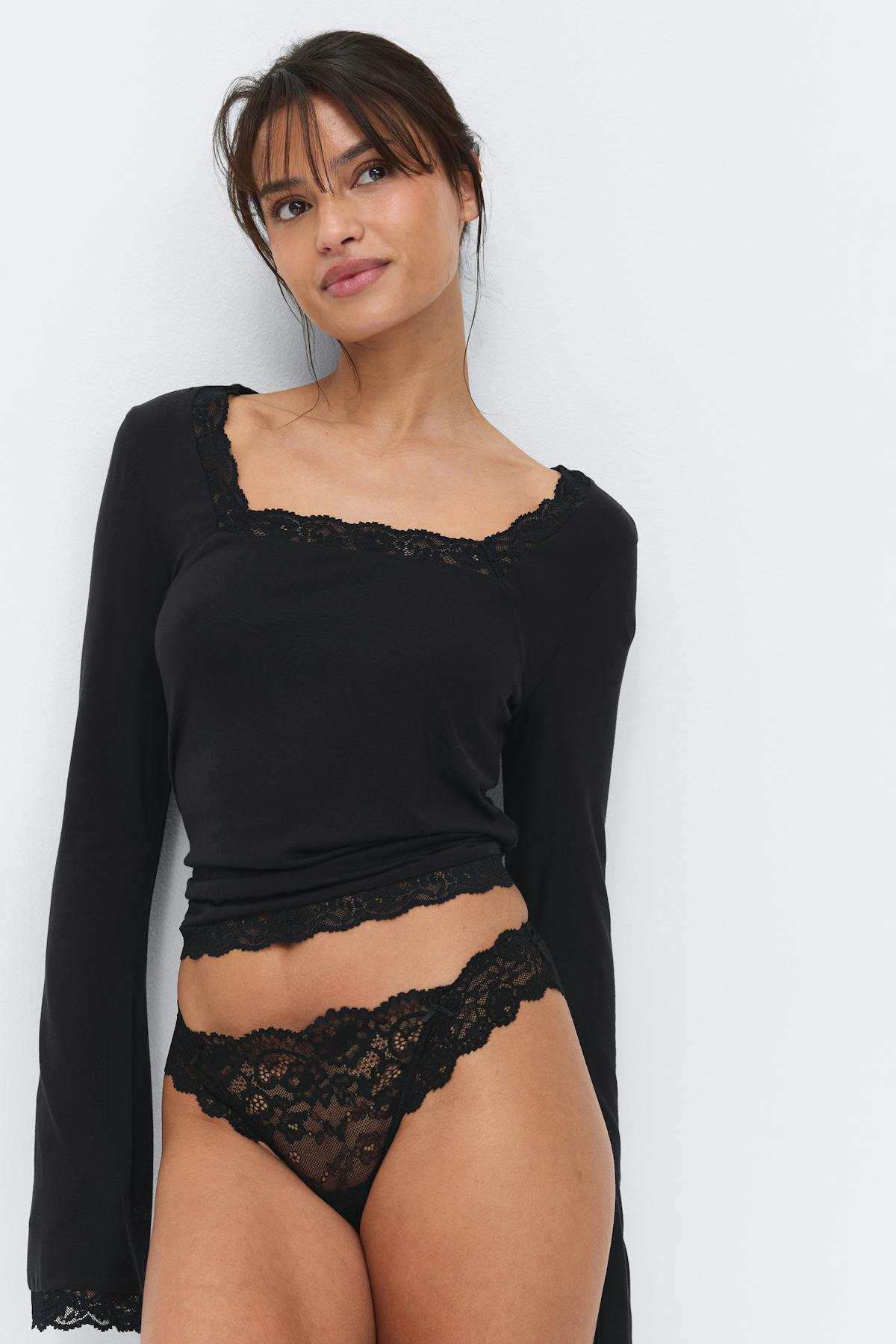 3-pack scallop lace thong