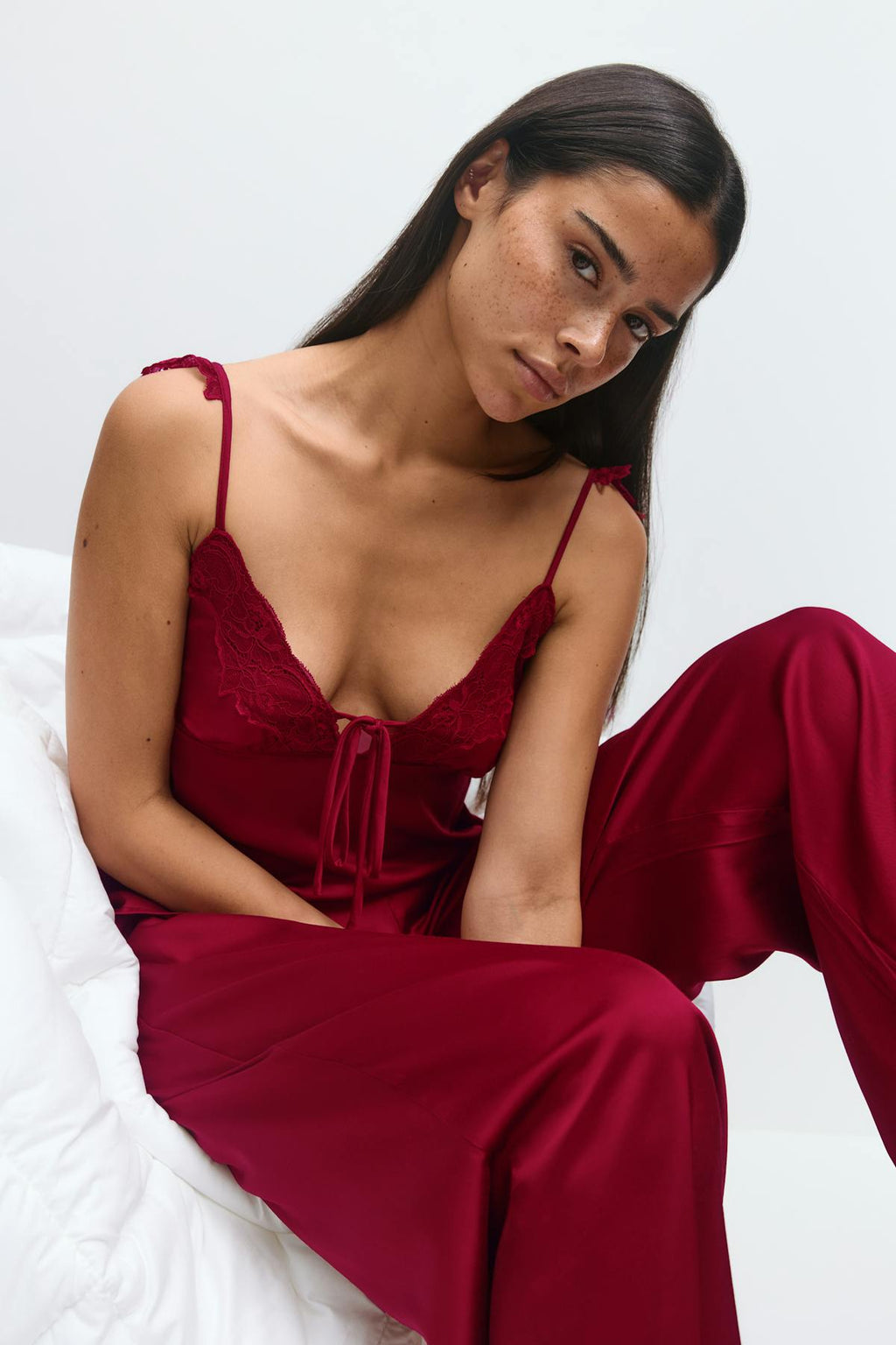Satin loungewear singlet