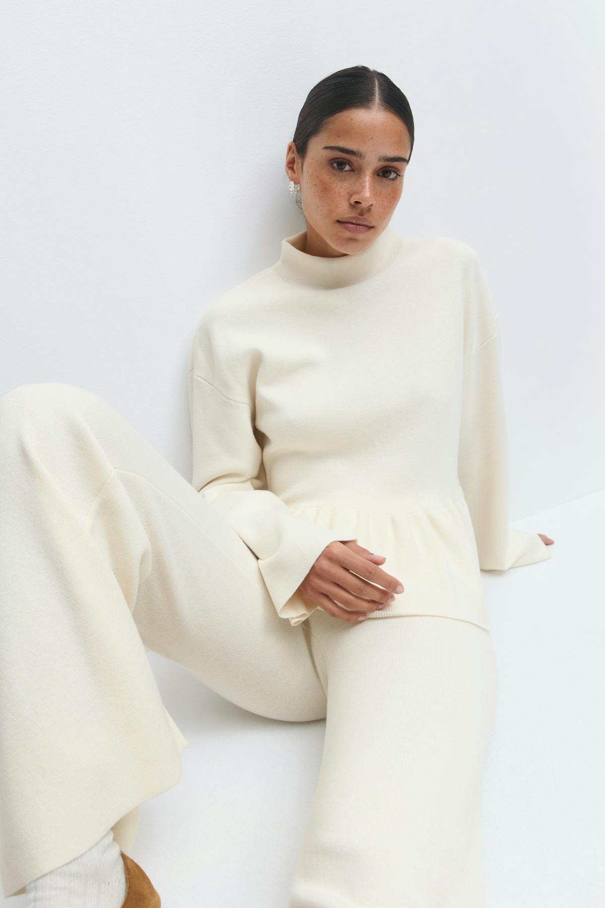 Knitted peplum top