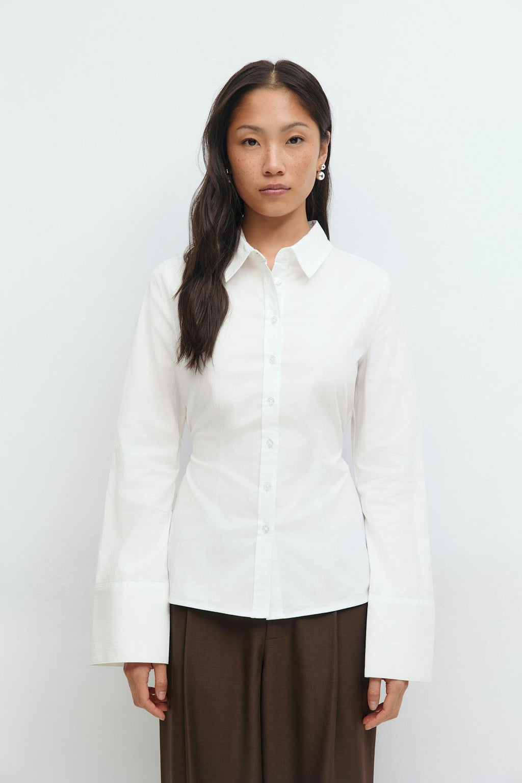 Shaped tie blouse