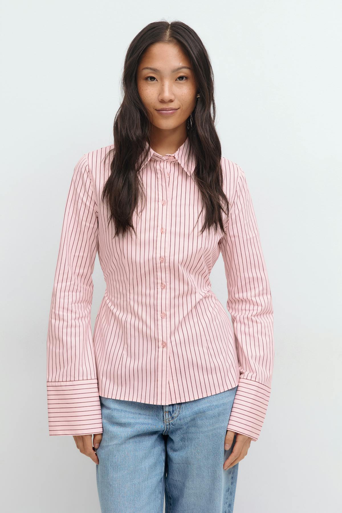 Shaped tie blouse
