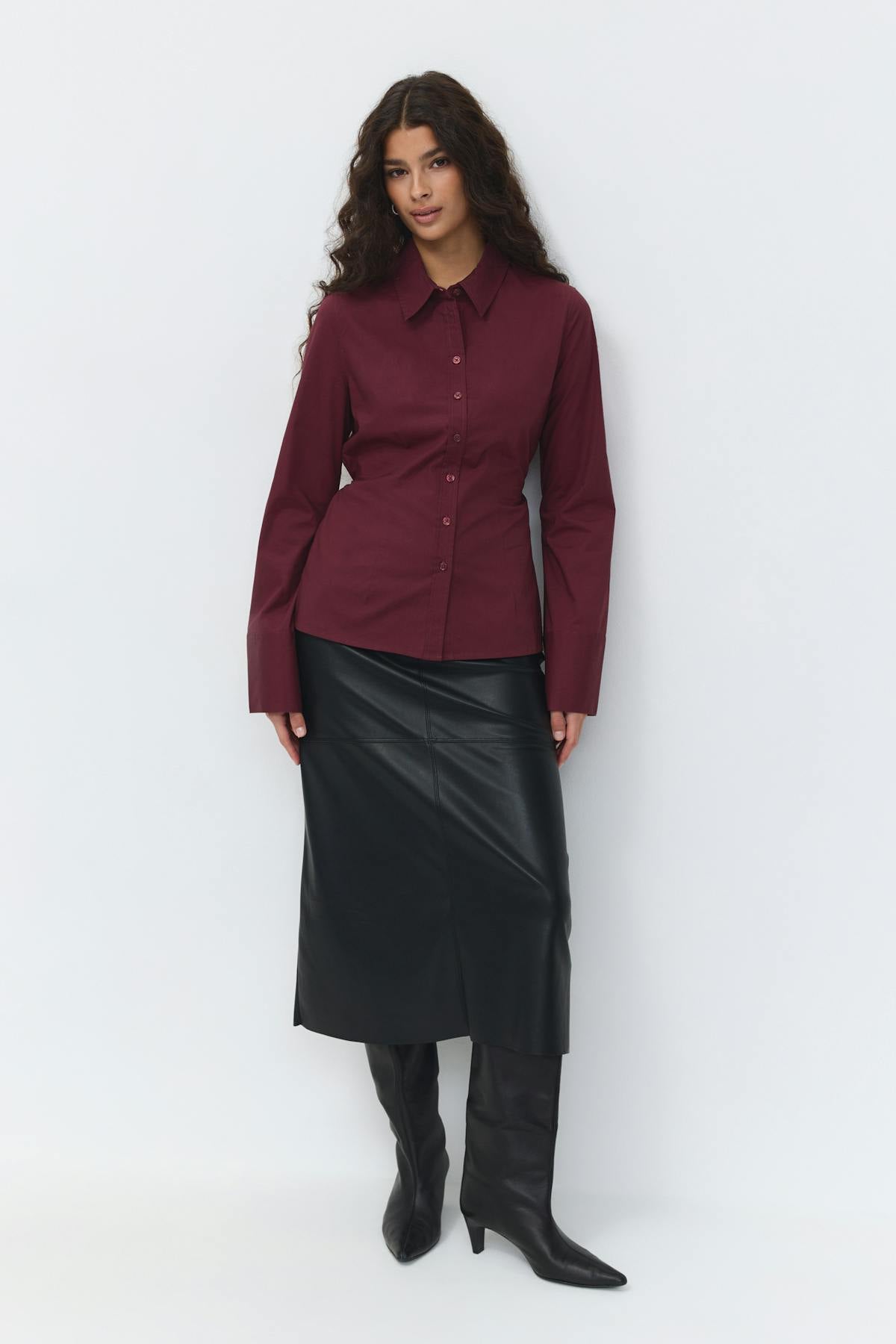 Shaped tie blouse