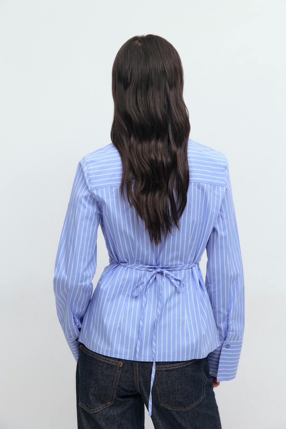 Shaped tie blouse